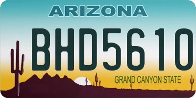 AZ license plate BHD5610