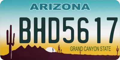 AZ license plate BHD5617