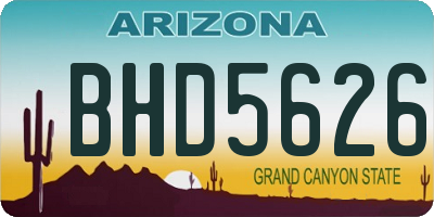 AZ license plate BHD5626