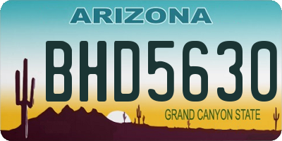 AZ license plate BHD5630