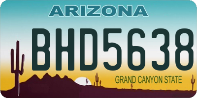 AZ license plate BHD5638