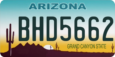 AZ license plate BHD5662