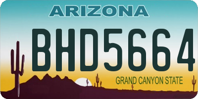 AZ license plate BHD5664