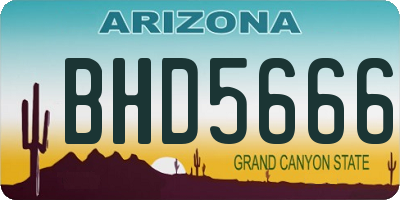 AZ license plate BHD5666