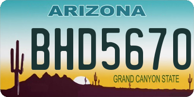 AZ license plate BHD5670