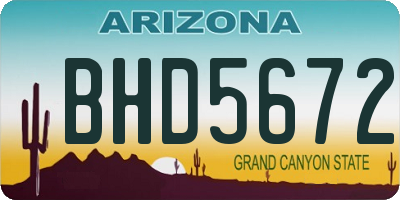 AZ license plate BHD5672