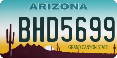 AZ license plate BHD5699