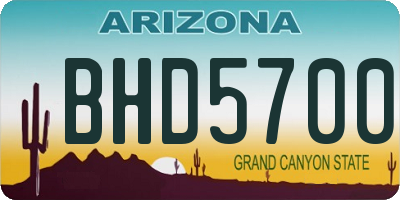 AZ license plate BHD5700