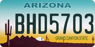 AZ license plate BHD5703
