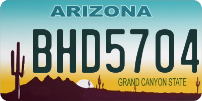 AZ license plate BHD5704