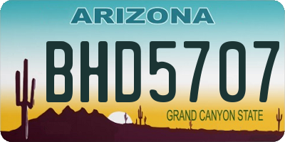 AZ license plate BHD5707