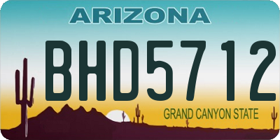 AZ license plate BHD5712