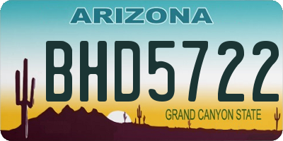 AZ license plate BHD5722