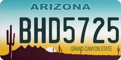 AZ license plate BHD5725
