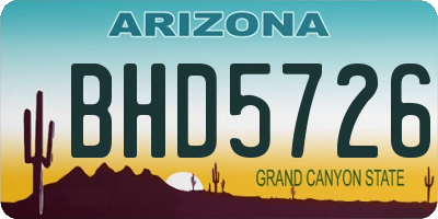 AZ license plate BHD5726