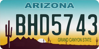 AZ license plate BHD5743