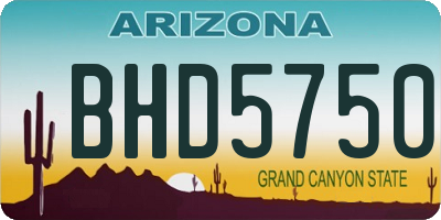 AZ license plate BHD5750