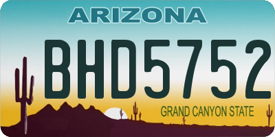 AZ license plate BHD5752