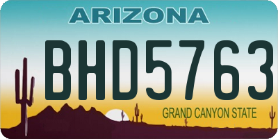 AZ license plate BHD5763