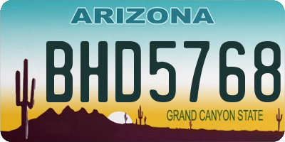 AZ license plate BHD5768