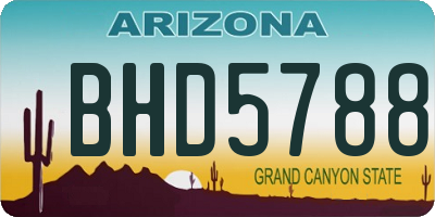 AZ license plate BHD5788