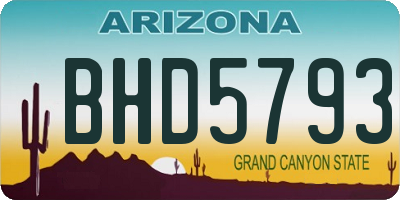 AZ license plate BHD5793