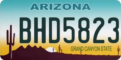AZ license plate BHD5823