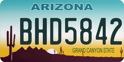 AZ license plate BHD5842