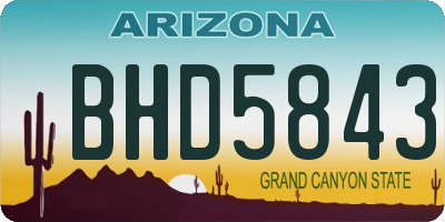AZ license plate BHD5843