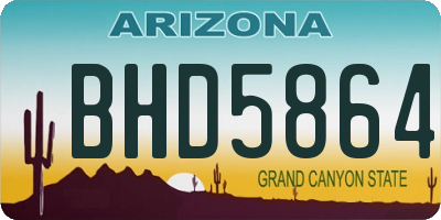 AZ license plate BHD5864