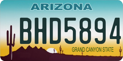 AZ license plate BHD5894