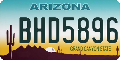 AZ license plate BHD5896