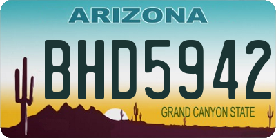 AZ license plate BHD5942