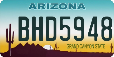 AZ license plate BHD5948