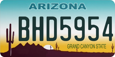 AZ license plate BHD5954