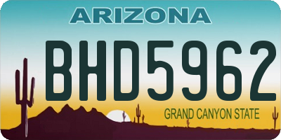 AZ license plate BHD5962