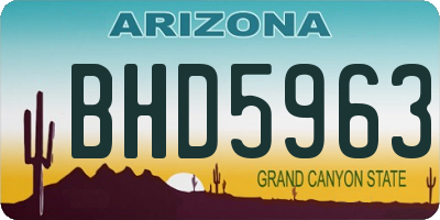 AZ license plate BHD5963