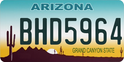 AZ license plate BHD5964