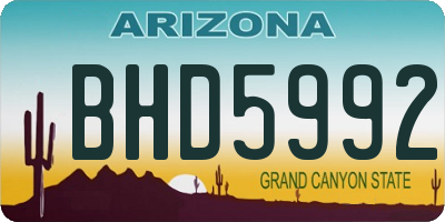 AZ license plate BHD5992