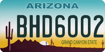 AZ license plate BHD6002