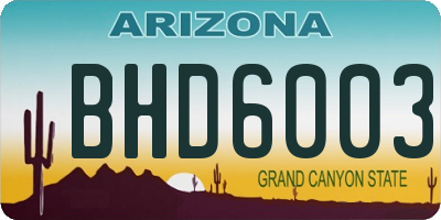 AZ license plate BHD6003