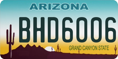 AZ license plate BHD6006