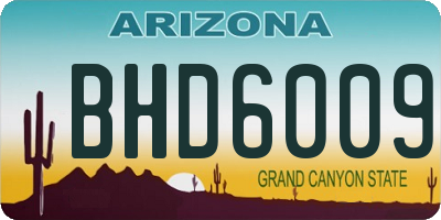AZ license plate BHD6009