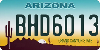 AZ license plate BHD6013