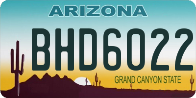AZ license plate BHD6022
