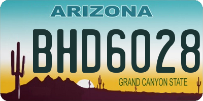 AZ license plate BHD6028