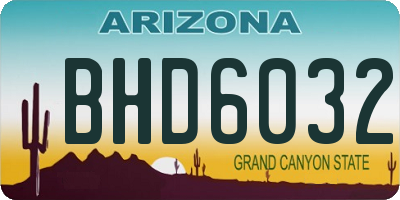 AZ license plate BHD6032