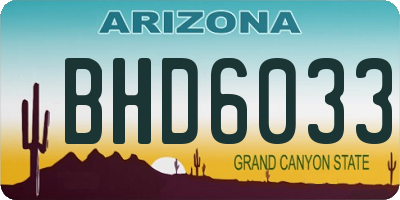 AZ license plate BHD6033