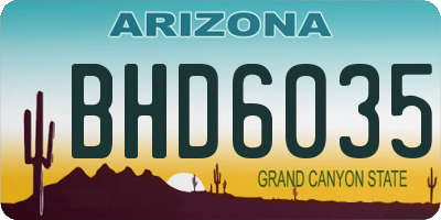 AZ license plate BHD6035