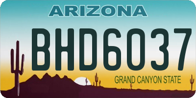 AZ license plate BHD6037